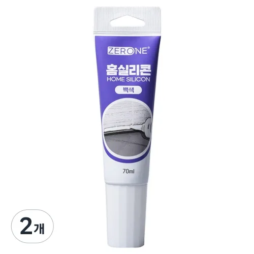 ZERONE 백색 짜서 쓰는 튜브형 홈실리콘 70ml Z1-132W, 2개