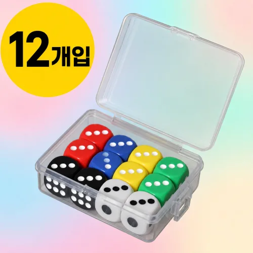쇼가트 컬러 아크릴 미니 주사위 12개입 세트, 1개