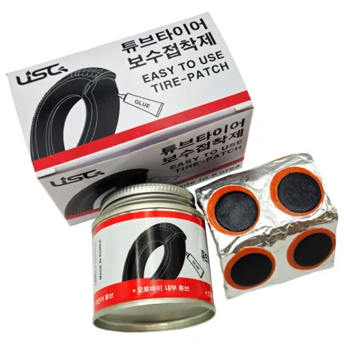 타이어 튜브 수리 키트 (접착제+40mm패치), 1개, os