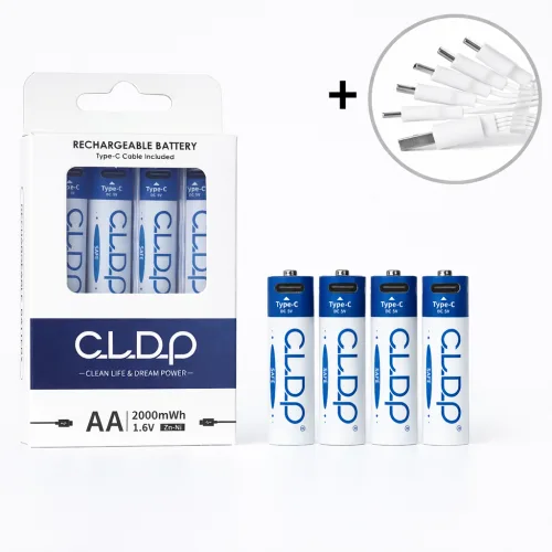 CLDP C타입 충천지 1.6V AA 고용량 충전식 건전지, 1세트, 4개입