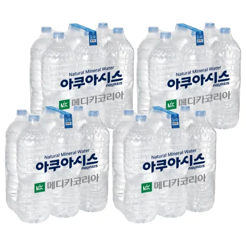 아쿠아시스 먹는샘물 무라벨, 2L, 24개