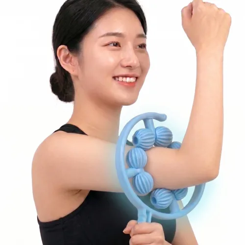 앤니드 종아리 팔뚝 지압 핸드 마사지롤러, 블루