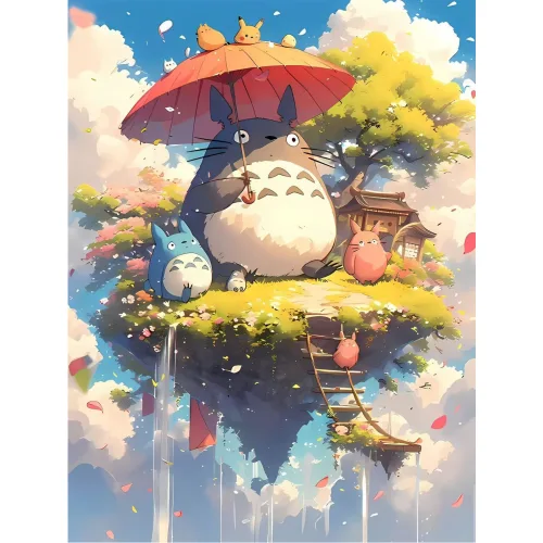 피스리에 지브리 토토로 풍경 직소퍼즐, 1개, 하늘섬의 숲의 정령들, 1000피스