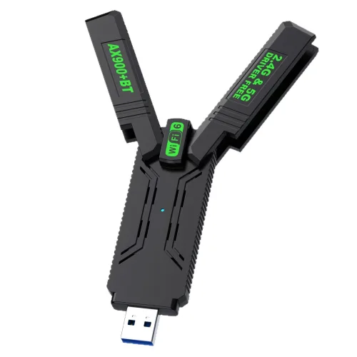 와이파이6 USB 무선 랜카드 AX1800 듀얼밴드 2.4GHz/5GHz 접이식 안테나 PC용 송수신기 플러그앤플레이, 1개, wifi6