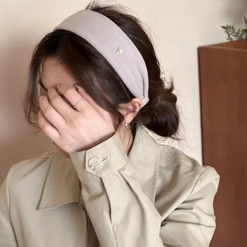소우샵 심플 하트 넓은 머리띠 앞머리 커버 머리띠 귀 안 아픈 머리띠