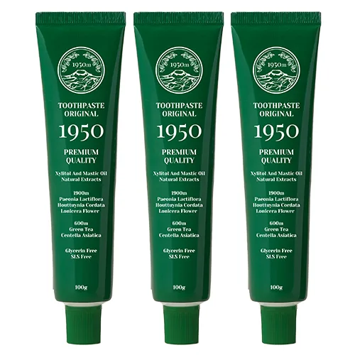 1950 제주 오리지널 그린 무불소 순한 무자극 치약 잇몸케어 임산부치약, 100g, 3개