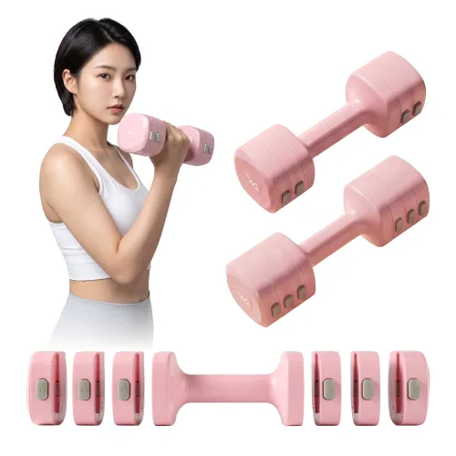 WELLGYM 5kg/아령 양용도,무게는 계단식으로 조절할,수 있음 다용도 가정식 헬스기구,전신 근력 트레이닝,핑크색