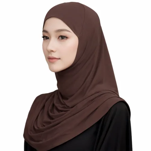 여자 히잡 중동 이슬람 여행 패션 필수품, 베이직브라운, 1개