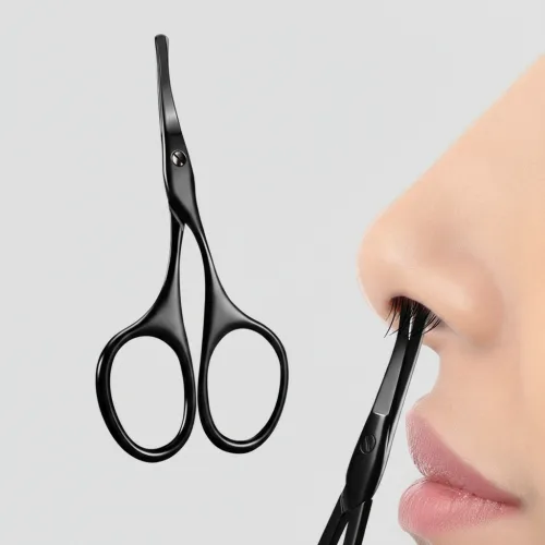 아르벤 안전 라운드 정밀 컷팅 스텐 코털 가위, 1개, 블랙