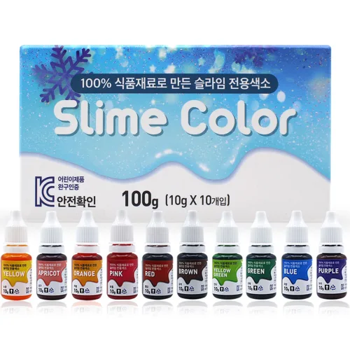 엘틴 슬라임 칼라 10색 세트, 1세트, 혼합색상