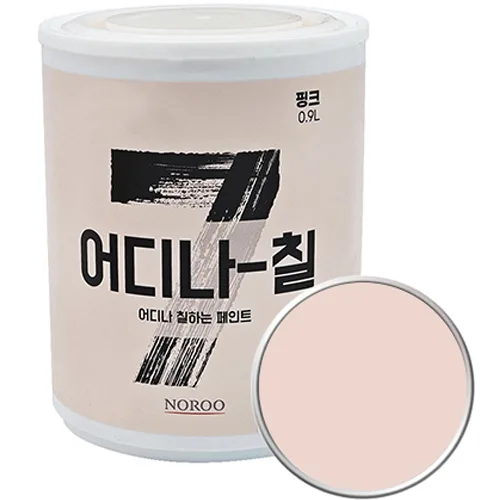 노루페인트 어디나 칠 페인트, 핑크 반광, 0.9L, 1개