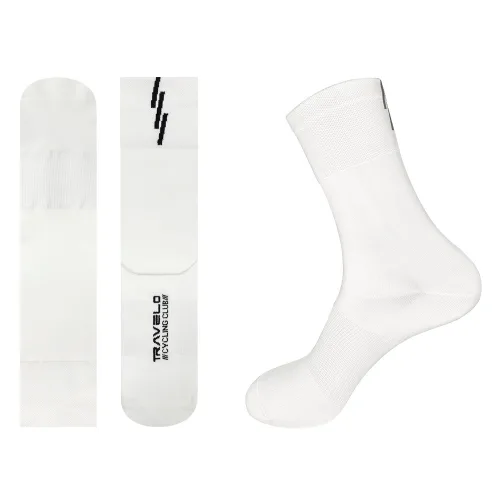 트레벨로 컴프레션 자전거 양말 2pcs, 화이트, 1개