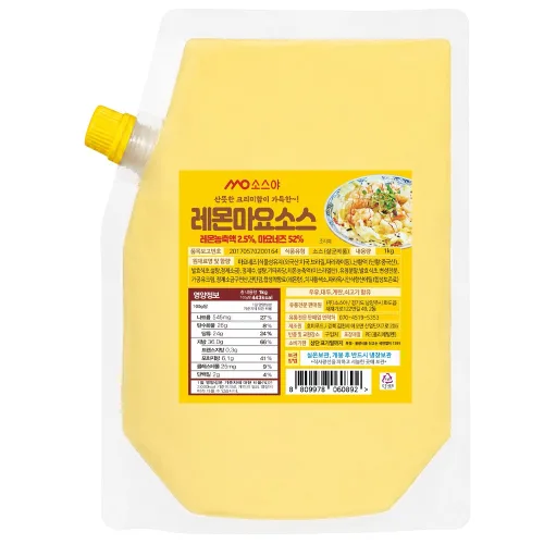 소스야 레몬마요소스 크림새우소스, 1kg, 1개