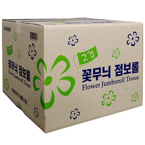 푸르미 2겹 꽃무늬 점보롤, 16롤, 1박스