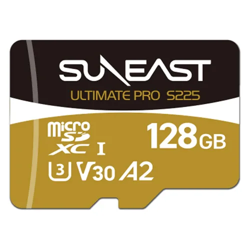 선이스트 V30 208MB/s 드론 얼티메이트 프로 S225 골드 마이크로SD 메모리카드, 1개, 128GB