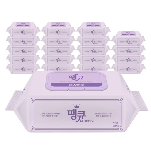 땡큐 물티슈 캡형, 100매, 20개, 230g
