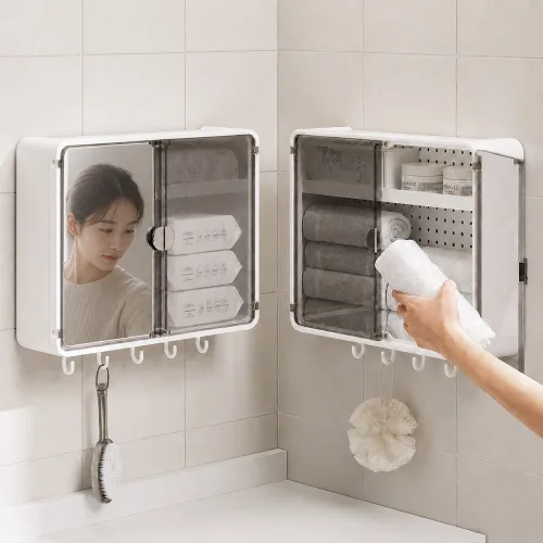 홈비 무타공 올인원 욕실 수납 선반 화장실 수납장, 1개, 화이트