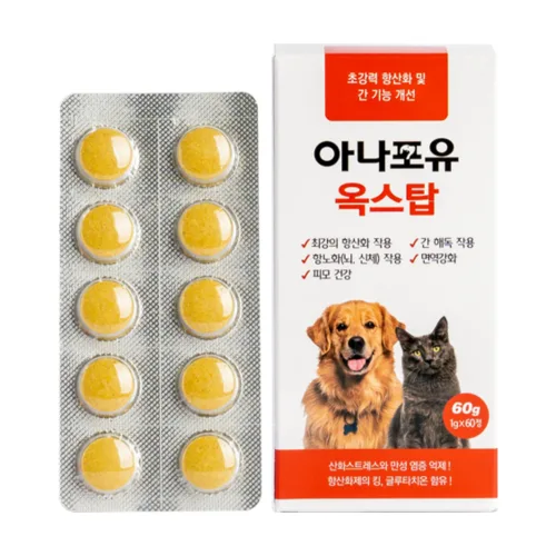 아나포유 옥스탑 항산화제 간 강아지 고양이 글루타치온 노견 노령견 치매 간수치 영양제, 1개, 면역/항산화, 30정
