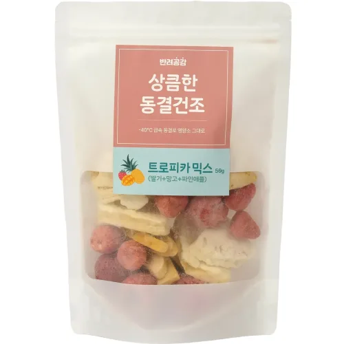 반려공감 강아지 과일 동결건조 간식, 1개, 50g, 트로피카믹스(딸기,파인애플,망고)