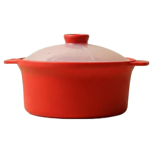 루리코리아 국산 실리콘 전자레인지 찜기 1.2L, 레드, 1개
