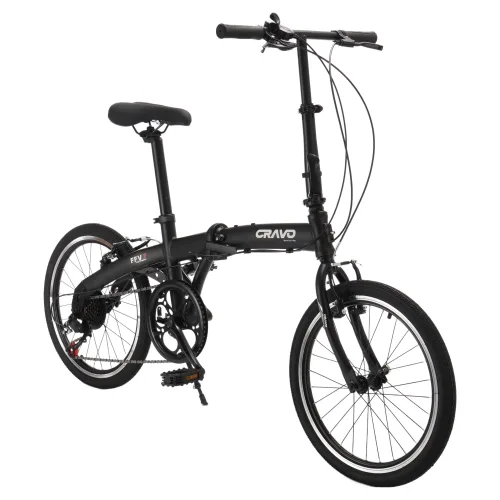 크라보 FFV7 접이식 알루미늄 림 브레이크 12kg 신장 150~180cm, 매트블랙, 50.7cm(20인치)