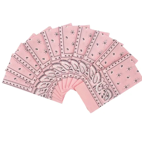 Junvena 프리미엄 소프트 코튼 페이즐리 반다나 bandana 빈티지 헤드 스카프 헤어밴드, 등산 캠핑 손수건 아웃도어