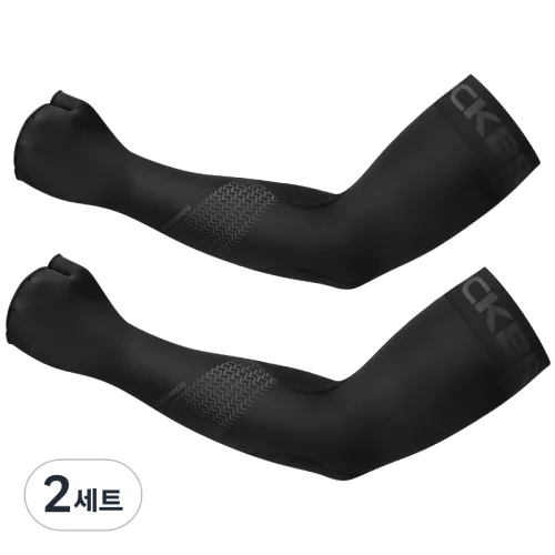 락브로스 아이스 쿨링 UPF50+ 고탄력 방슬립 팔토시 자전거 여름 자외선 차단용, 2세트, 블랙