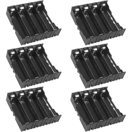 4구 18650 배터리 홀더 블랙 핀형 3.7V 직병렬 회로 제작 케이스, 6개