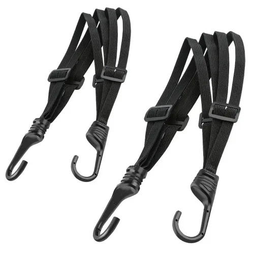 썬더로프 오토바이 자전거 고정 스트랩 조정 4가닥 탄성 로프 60cm+90cm 2가지 묶음 세트, 2개, 블랙