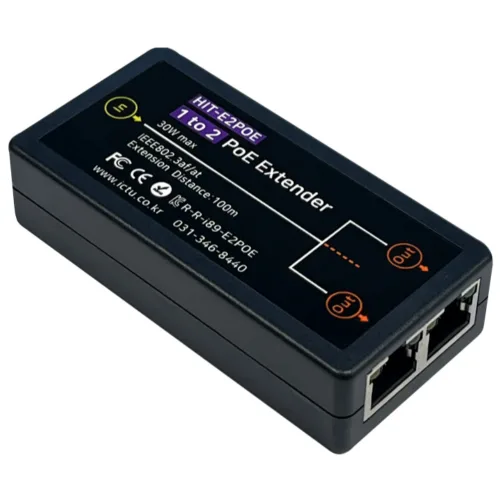 2채널 무전원 거리연장기 POE Extender 2ch 최대연장거리 100M 증폭기 IP카메라, IP디바이스, HIT-E2POE, HIT-E2POE, 1개