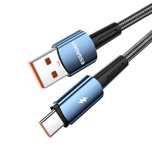 Essager PD 120W USB A-C 타입 초고속 충전기 케이블 1m 블루 1개, 1개, 푸른색, 1m