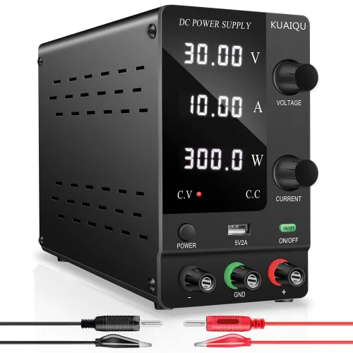 KUAIQU 30V 10A 300W 가변 DC 파워서플라이 사이드표시 더블노브 실험실 수리용, 1개