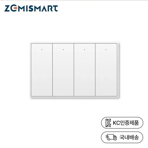 그린러벌즈 Zemismart KES-606US-L4 지그비 조명스위치 4구 KC인증 구글홈 애플홈 스마트싱스 Tuya 연동