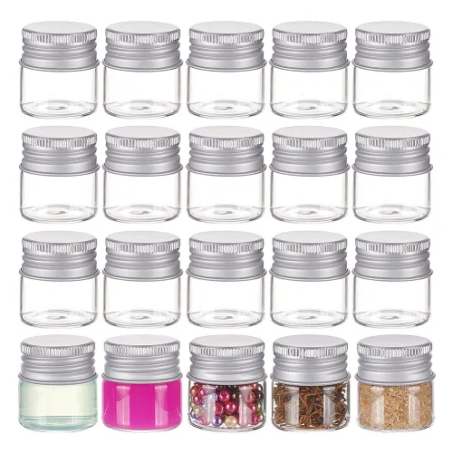 20개 미니 유리병소원병유리 화장품 용기10ml, 20세트, 분명한