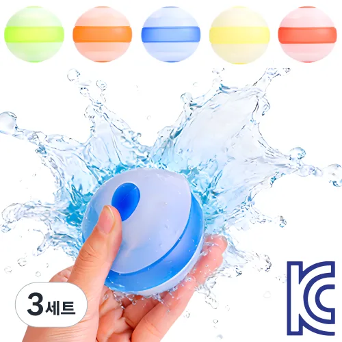 KC인증 구해바 한손팡 다회용 실리콘 물풍선 물놀이공 5종세트, 3세트, 혼합색상