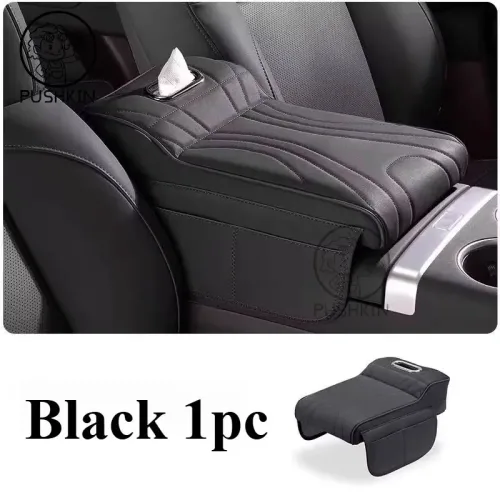 BYD 샤크 6 2026 센터 콘솔 암레스트 라이저 패드 – 프리미엄 가죽 (내장 티슈 홀더 및 수납 포켓 포함)