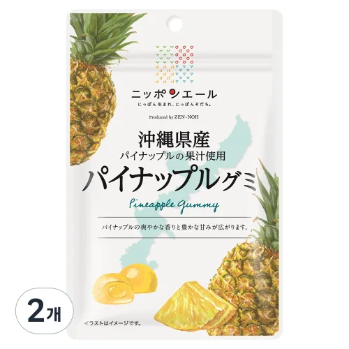 닛폰에일 오키나와 파인애플 구미, 40g, 2개