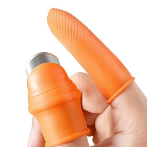 음식재료 손질하기 편한 손가락 엄지 칼 채소 야채 수확 작물 손질, 주황, 2세트