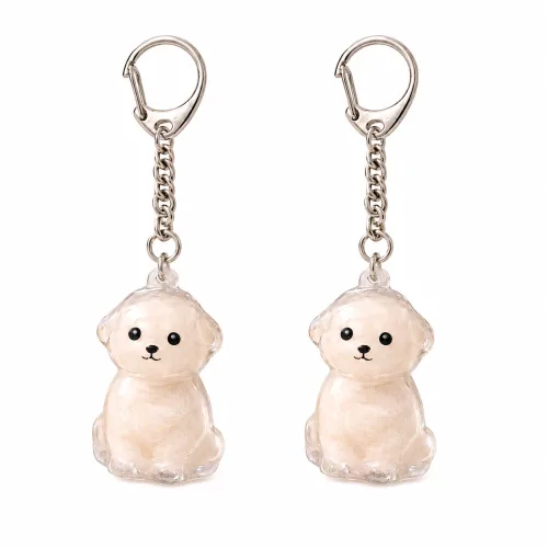 멍멍샤레 강아지 고양이 털보관 메모리얼 키링, 2개, 강아지A