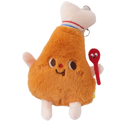 패스트 푸드 봉제인형 키링, 12cm, 닭다리, 1개