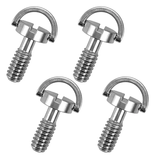 4개 카메라 D링 1/4 인치 특수 나사 볼트 스트랩 플레이트 카메라 삼각대 플레이트 나사 스텐 나사, 4개