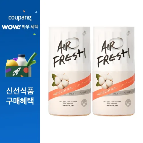 에어후레쉬 크리스탈워터 화장실용 탈취제 본품, 400ml, 2개, 화이트코튼향