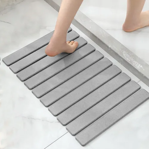 리보아 주방 규조토 발매트 딱딱한 화장실 욕실 앞 발매트, 연그레이