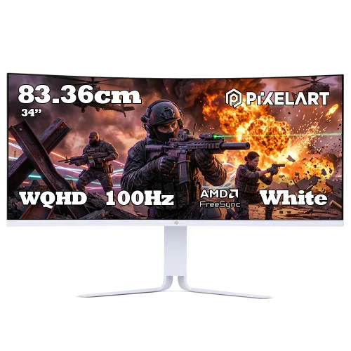 픽셀아트 WQHD 100Hz 울트라와이드 모니터 화이트, 83cm, PAQ3410W(무결점)