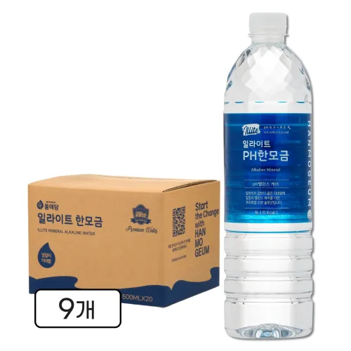 일라이트 PH한모금 10배 알칼리수 규소수 미네랄워터, 1L, 9개
