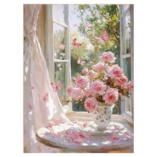 DULU 인기만점 DIY 명화그리기 캔버스 + 페인트 + 브러쉬 세트 30 x 40 cm, 타입1, 1세트