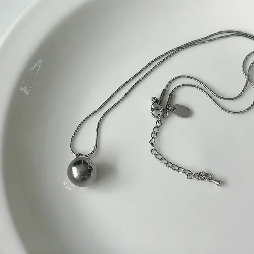 (써지컬스틸) 볼 써지컬롱목걸이 학생 유행 무알러지목걸이