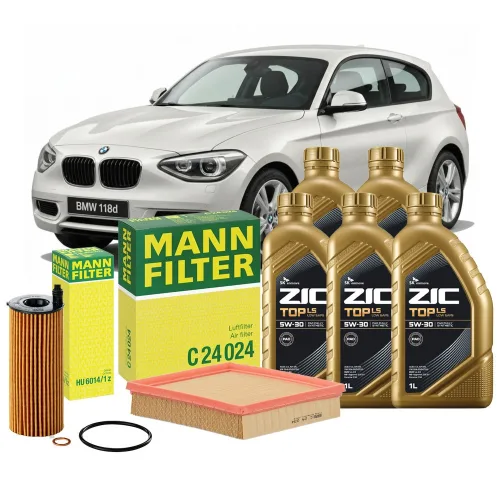 BMW 1시리즈 118d 15.02- x드라이브 F20 F21 B47D20 디젤 엔진오일세트 만필터+지크탑, 1L