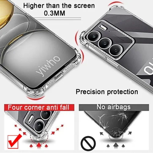 Oppo Realme C75 C67 C65 C60 C55 C53 C51 C35 C33 C31 C30 후면 투명 소프트 충격 방지 풀 커버클리어 폰