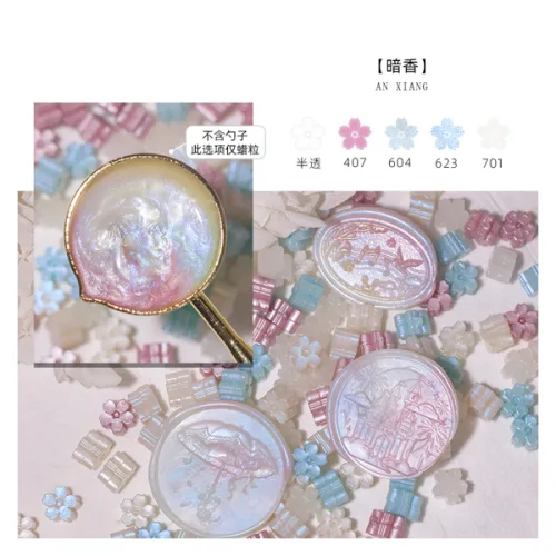 60PCS 혼합 색상 반짝이 사쿠라 왁스 인감 스탬프 비즈 DIY 선물 봉투 결혼식 초대장 고대 인감 왁스 스탬프 만들기 도구
